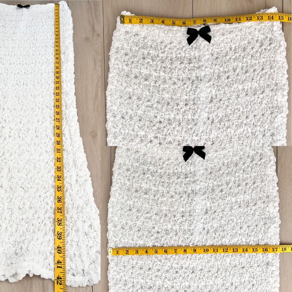 Halden London Venus Luxury Super Stretchy Bubble White Mermaid-Maxi Skirt Size M - Picture 10 of 15